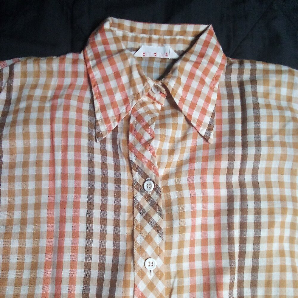 Vintage Laura Mae Plaid Check Button Shirt Long Sleeve